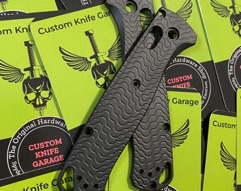 Benchmade Bugout 535 Replacement Scale Kit  BLACK Metal Wave Pattern  CNC Knife Upgrades  Benchmade Bugout 535 Only - 2x Scales