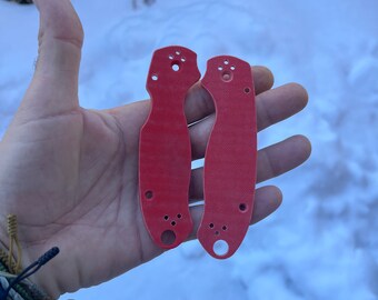 Spyderco Para 3 Replacement Scale Set  RED G-10  Spyderco Paramilitary 3 Only - 2x Scales