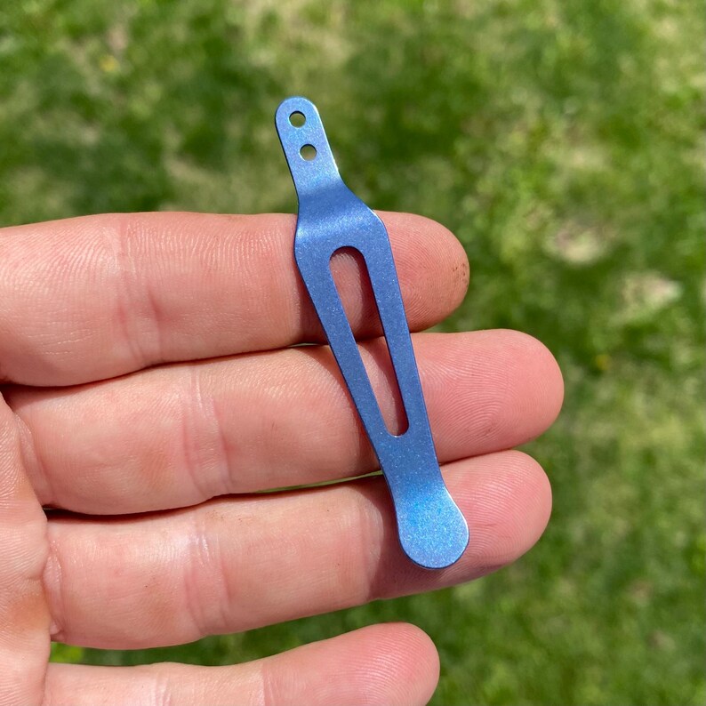 Zero Tolerance Models - 1x BLUE TITANIUM Replacement Pocket Clip • ZT Models Listed image 3