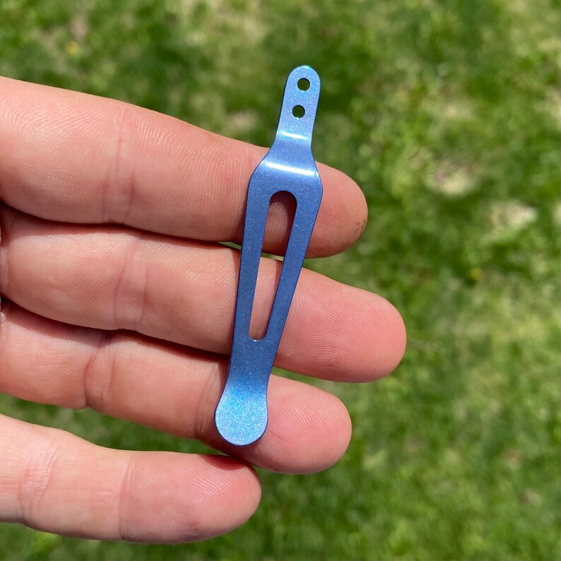 Zero Tolerance Models - 1x BLUE TITANIUM Replacement Pocket Clip • ZT Models Listed image 2