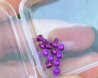 Filler Tab Screws For Rick Hinderer Models XM-18 XM-24 Jurrasic Eklipse 2x Anodized PURPLE Titanium Torx Screws * Also Works On Pocket Clip