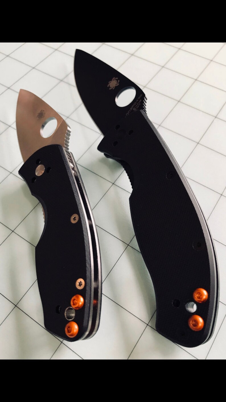 Ambitious CUSTOM Red Handle Screws Persistence Spyderco Tenacious Ambitious CUSTOM Red Handle Screws Persistence Spyderco Tenacious