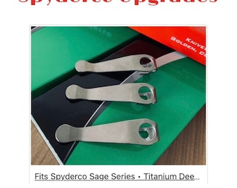 Spyderco Emphasis Fits Spyderco 1x Replacement Pocket Clip • Plain Silver Titanium • Deep Carry