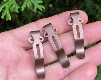 Emerson Models 1x BRONZE Ersatz-Taschenclip • Upgrades für Klappmesser mit kurzer, tiefer Tragzeit • Funktioniert mit den aufgeführten Emerson-Modellen