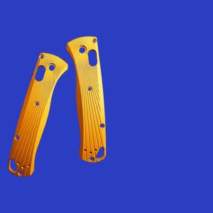 Fits Benchmade Bugout 535 Replacement Scale Kit / GOLD LINNED ORIGINAL Metal Series / Benchmade Bugout 535 Only - 2x Scales Benchmade Bugout