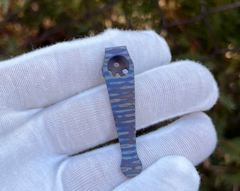 Spyderco Paramilitary 2 Replacement Pocket Clip TORCHED TITANIUM • Compatible Spyderco Models Listed