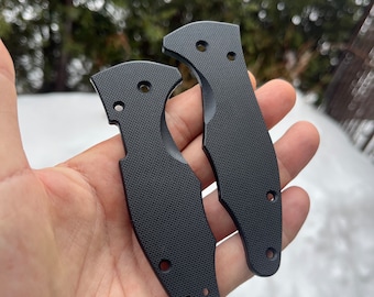 Spyderco Yojimbo 2 Replacement Scale Set  BLACK G-10 Original Series  CNC Knife Upgrades  Spyderco Yojimbo 2 Only - 2x Scales