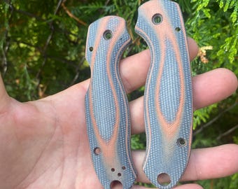 Juego de cachas de repuesto Spyderco Para 3 G-10 COLOR WAVE Serie Edición Original Spyderco Paramilitary 3 solamente - 2x Cachas Cuchillos Spyderco