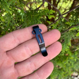 Emerson Models 1x BLACK Replacement Pocket Clip • Black Short Stainless • Deep Carry Folding Knife Upgrades • Works On Emerson Models Listed image 4