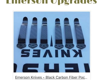 Emerson Commander Carbon Fibre Pocket Clip Works On Many Emerson Models (1x Clip)