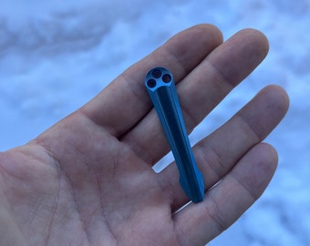 Spyderco Models PM2 PM3 • 1x Replacement 3D Pocket Clip • CNC Titanium • More Spyderco Models Listed - Anodized BLUE