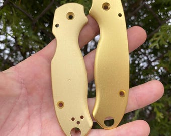 Spyderco Para 3 Waage PM3 Set Metall Serie Glatte Oberfläche Nur Spiderco Para 3 - 2x Waage - Eloxiertes Gold