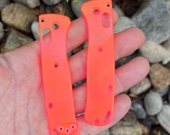 Fits Benchmade MINI Bugout Replacement Clear NEON Scale Kit  Benchmade MINI Bugout Models Only - 2x Scales - No Knife