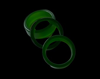 Simple Jade Ring/Band • Flat Surface • Natural Jade Stone • Engagement Wedding Promise High Polish • Made On Demand • Size Options