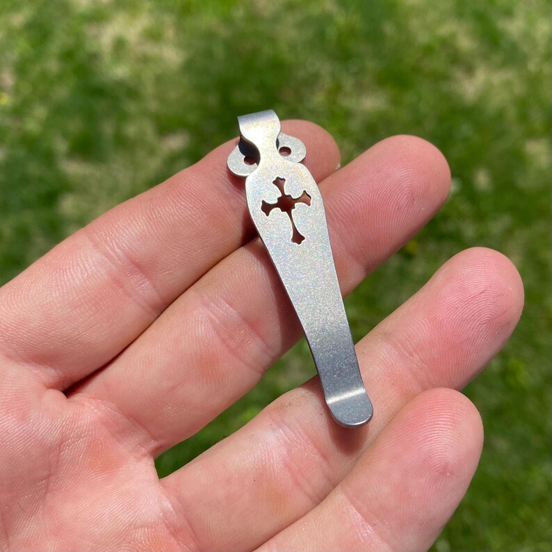 Emerson Knives Crusader Cross Pocket Clip Titanium Deep Carry Emerson Models Listed Below image 3