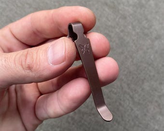 Fits Benchmade Models - Anodized BRONZE Titanium Pocket Clip • Slim Deep Carry • More Benchmade Models Listed