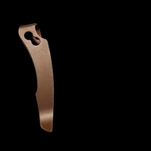 Fits COLD STEEL Recon 1 Replacement Pocket Clip TITANIUM Deep Carry Anodized Bronze Custom Cold Steel Recon 1 Pocket Clip Custom Knife Parts