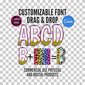 Großbuchstaben anpassbares Doodle-Alphabet, füllen Sie Ihr eigenes Design, Drag & Drop-Alphaset, bearbeitbare Schriftart, Drag & Drop-Canva-Rahmen