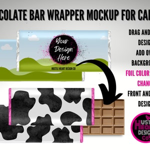 Chocolate bar wrapper Mockup for Canva,  party favor Mockup, Add your own image and background ,  Canva Frame Mockup