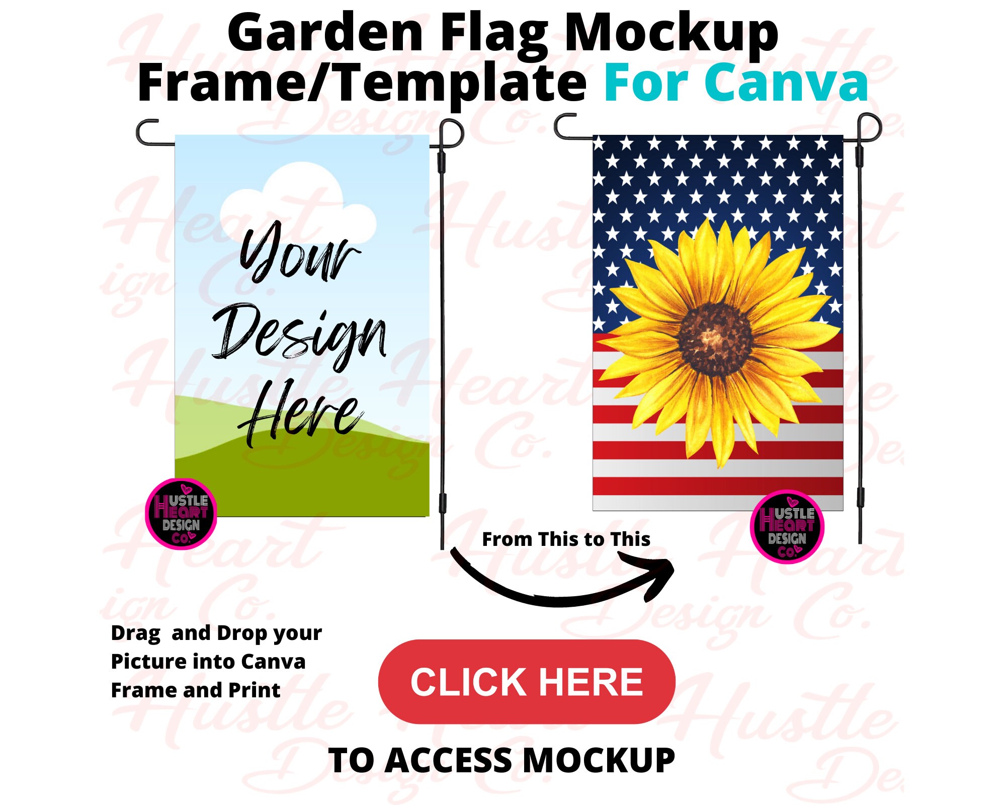 Garden Flag Mockup for Sublimation Canva Mockup Canva Frame Etsy