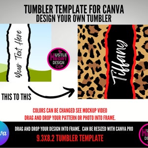 Sublimation Tumbler Template 20.oz Straight, Drag and drop Canva Tumbler Template. Seamless, Add Your own Photos or Digital Paper