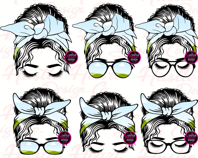 Messy Bun PNG , Cadre Canva modifiable , Ajoutez votre propre design , Téléchargement numérique. CANVA glissez-déposez le modèle Messy Bun Mom. image 4