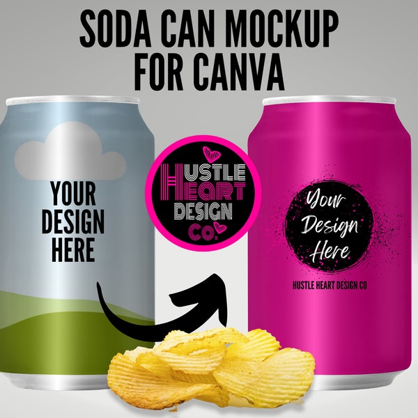 Soda Can Mockup for Canva drag and drop design, Canva Template Frame, Custom Canva Frame Add your own image and background