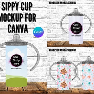 Sippy Cup Mockup for Canva, Sippy Cup Mockup, Canva Frame Mockup, Add Your Design and Background