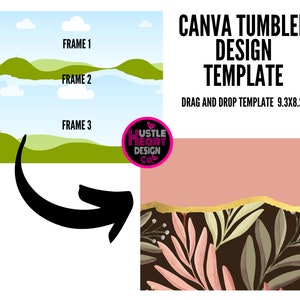 Canva  Tumbler template, Drag and drop Canva Tumbler Template. Seamless, Add Your own Photos or Digital Paper