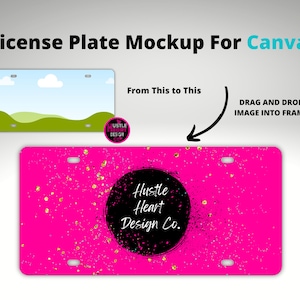 License Plate mockup, Canva Mockup, Custom Canva frame