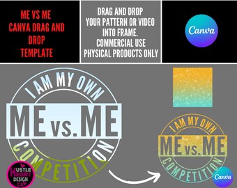 Plantilla de marco de Canva Me vs Me, plantilla de sublimación de arrastrar y soltar, para uso solo con canva