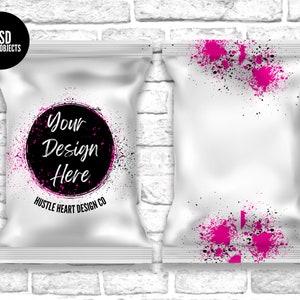 Chip Bag Mockup with smart objects, Add your Design and Background, PSD Smart Object File