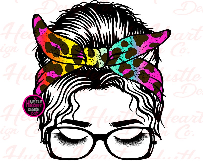 Messy Bun PNG , Cadre Canva modifiable , Ajoutez votre propre design , Téléchargement numérique. CANVA glissez-déposez le modèle Messy Bun Mom. image 10