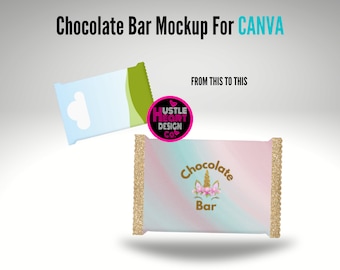 Chocolate Bar Mock Up, Party Favor Mockup, Canva Mockup, Add your own image and background
