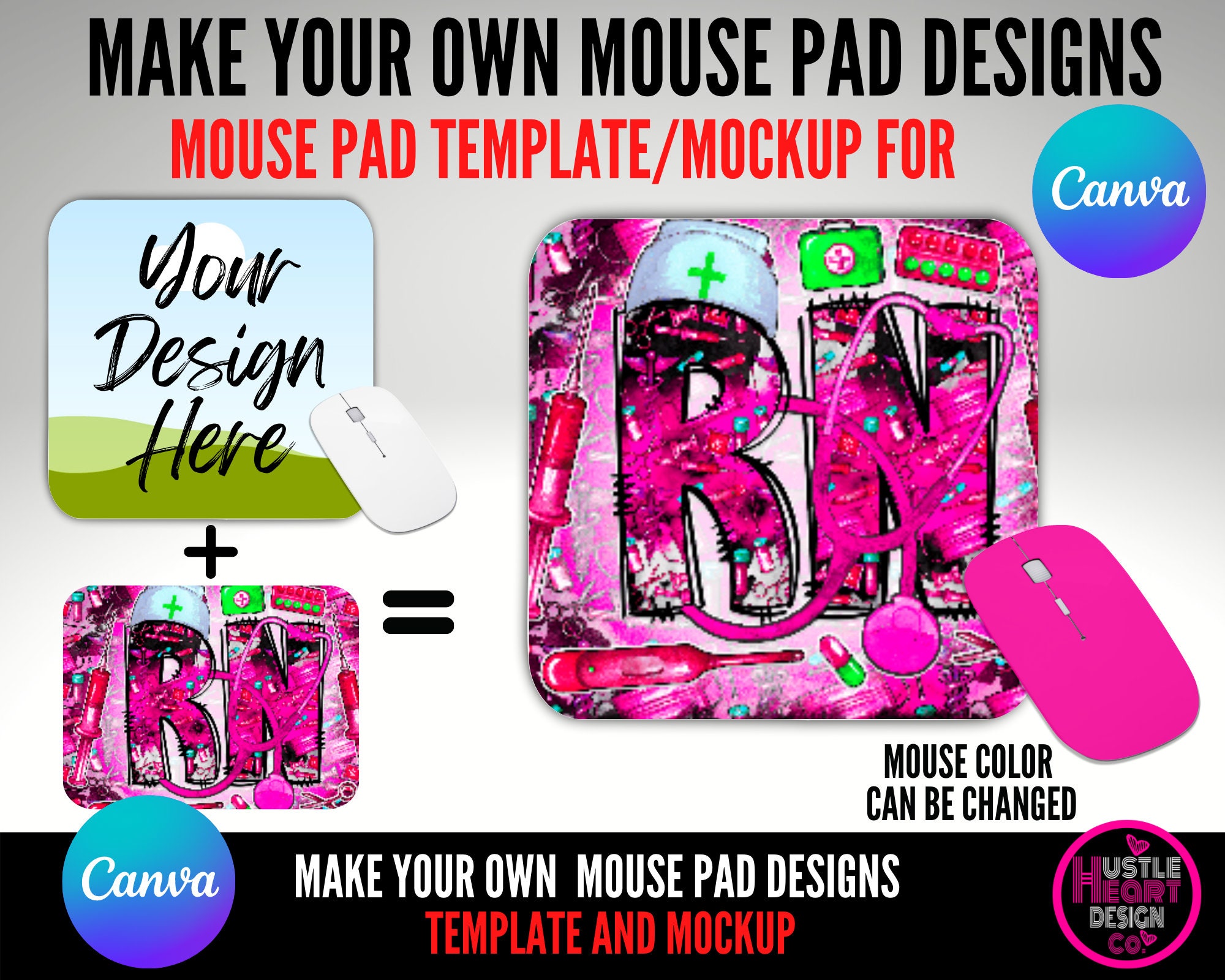 Design Your Own Mouse Pad on Canva Mouse Pad Template and Etsy