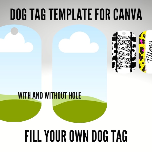 Dog Tag Template/Mockup, Make your own dog tag Canva Template, Drag and Drop Sublimation,  Canva Mockup, Custom Canva frame