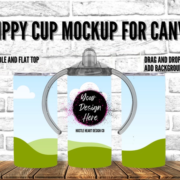 Sippy Cup Mockup for Canva, Sippy Cup Mockup, Canva Frame Mockup, Add Your Design and Background