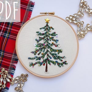 Beaded Christmas Tree | PDF Embroidery Pattern, PDF, beaded Christmas tree