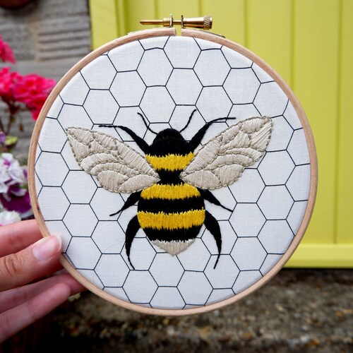 Bumble Bee Embroidery Kit Embroidery Kit Etsy UK