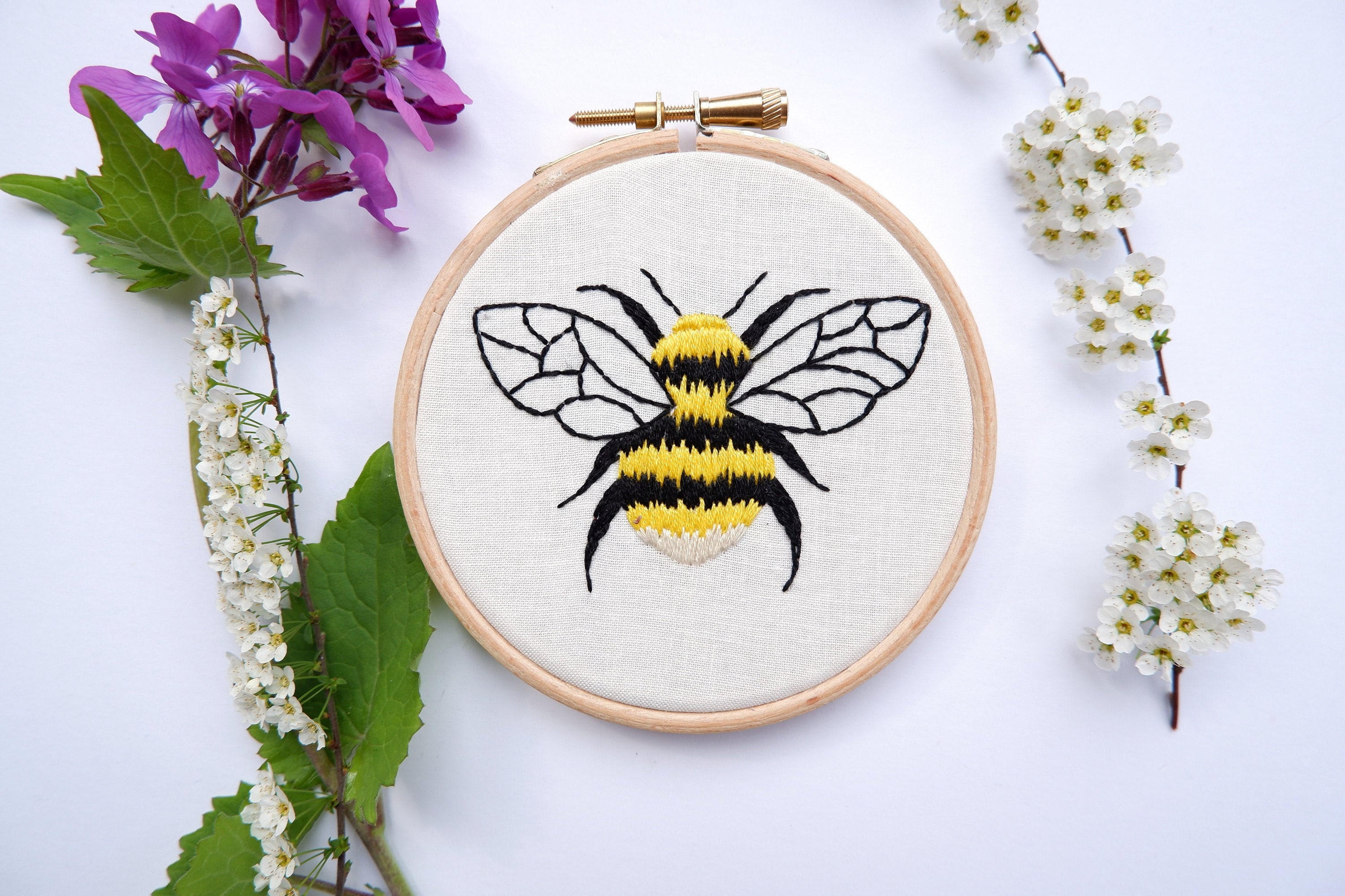 Bumble Bee Embroidery Kit Embroidery Kit Etsy UK