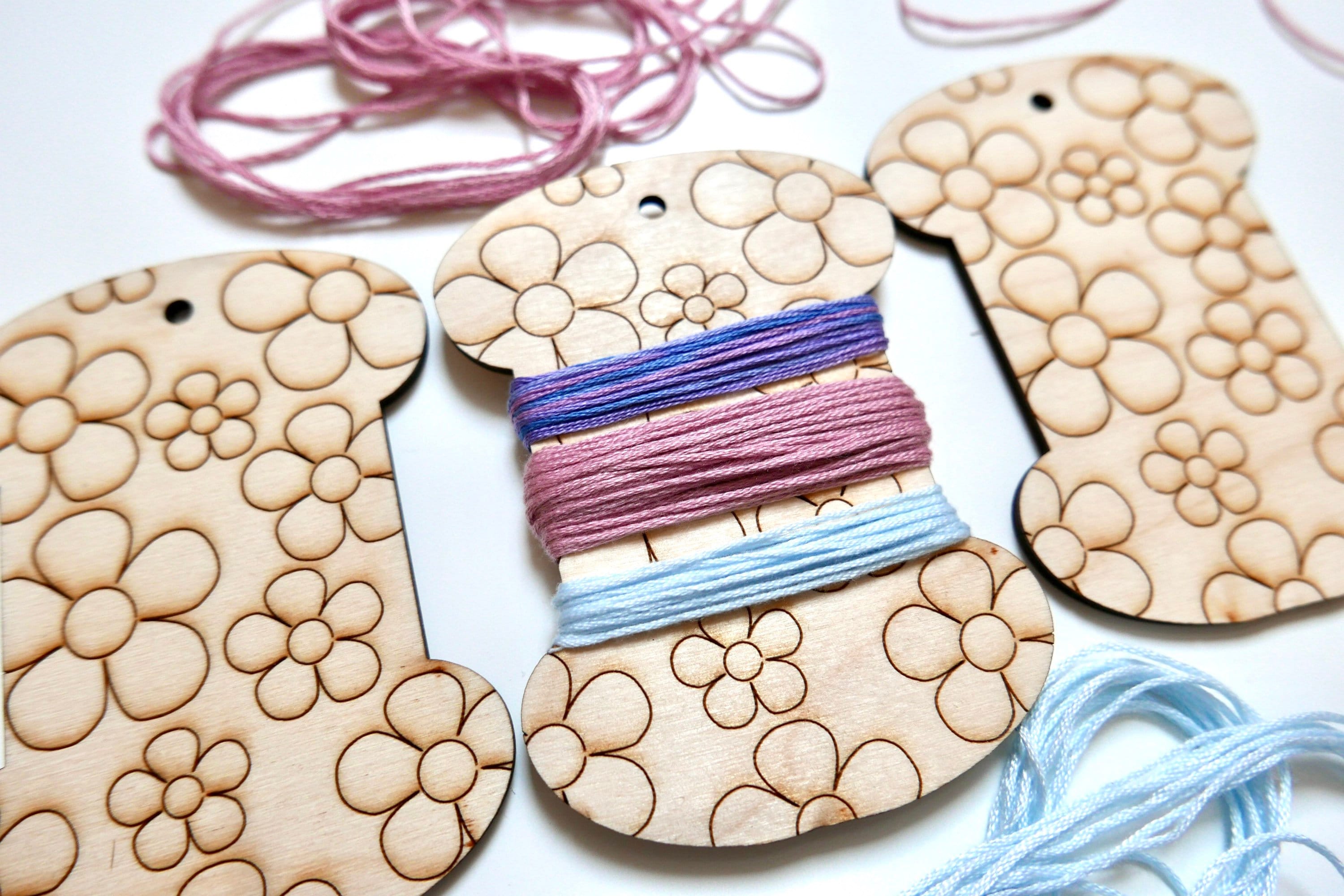 DIY Embroidery Organizer Kit birds, Cross Stitch Kit, Floss Holder