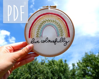 Rainbow Sampler | PDF Embroidery Pattern, PDF, floral embroidery
