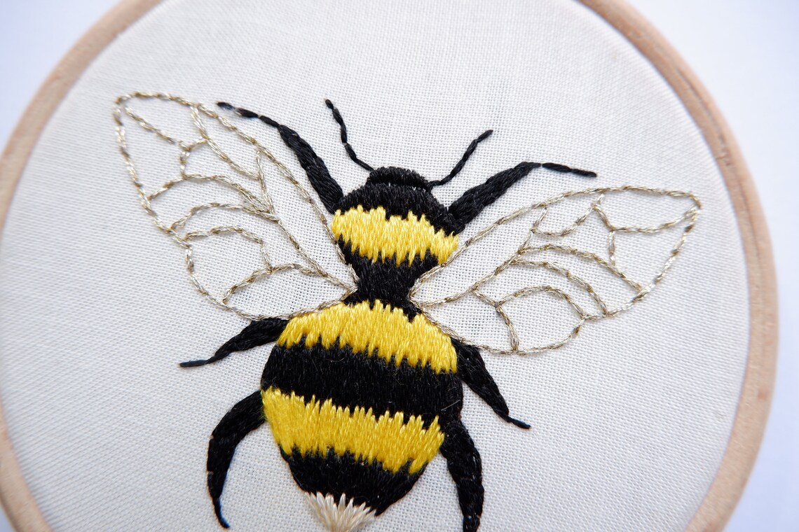 Bumble Bee PDF Embroidery Pattern Download Pattern Bumble - Etsy UK