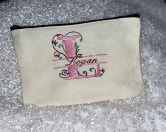 Custom Embroidered pencil pouch.