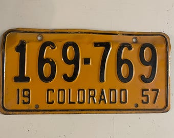 Vintage 1957 Colorado License Plate