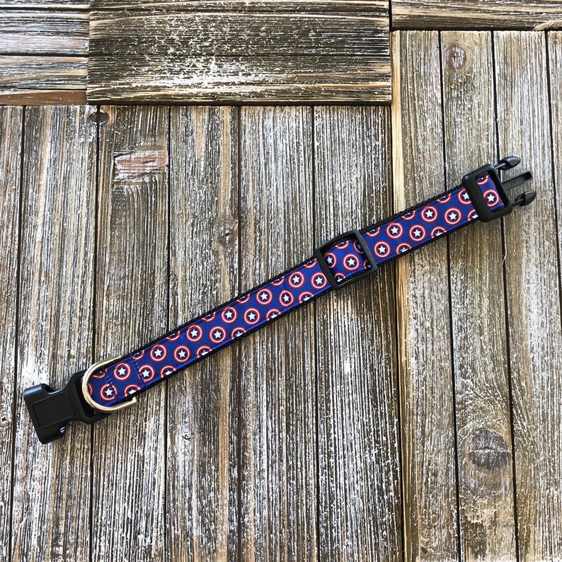 dog puppy cute dog mom pet collar personalized Captain America Dog Collar COLLAR ONLY disney disneyland marvel avengers superhero steve