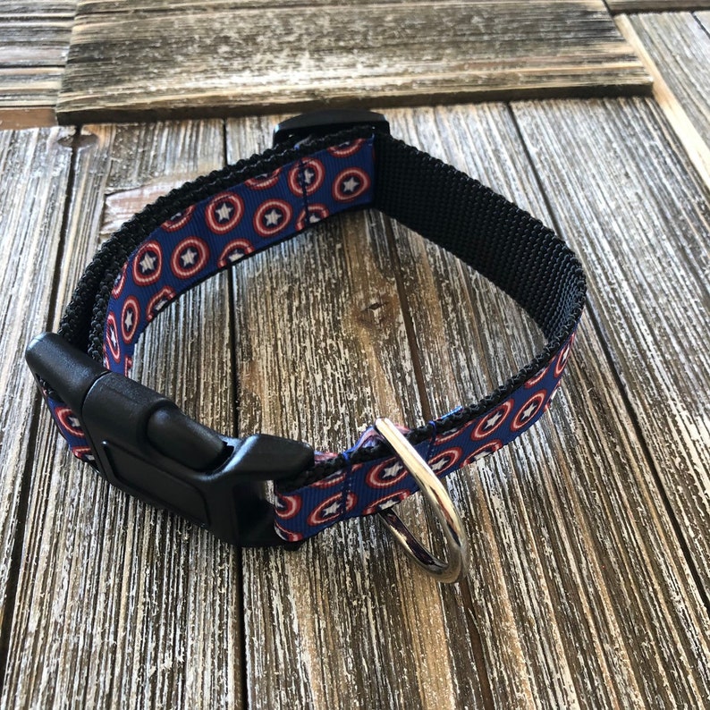 dog puppy cute dog mom pet collar personalized Captain America Dog Collar COLLAR ONLY disney disneyland marvel avengers superhero steve