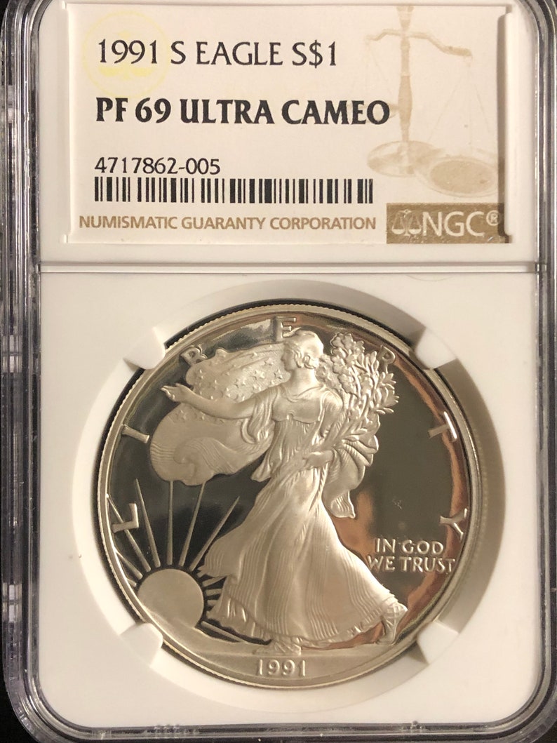 1991 S Proof Silver Eagle NGC PF69 Ultra Cameo