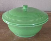 Vintage Shamrock Green Homer Laughlin Fiestaware 2Qt Round Covered Casserole Fiesta bakeware cookware Dinning Serving Functional Decor Gift