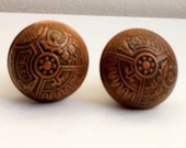 Victorian Brass Copper Door Knob, Antique Cast Copper, Iron, Ornate, Unique Rustic, Architectural Salvage, Hardware Decor